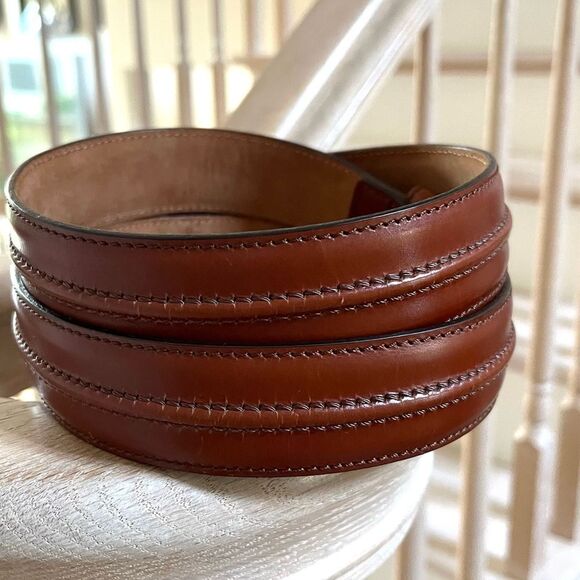 Paul Frederick Genuine Leather Made In Italy Cognac Brown Belt 42 - Picture 4 of 15